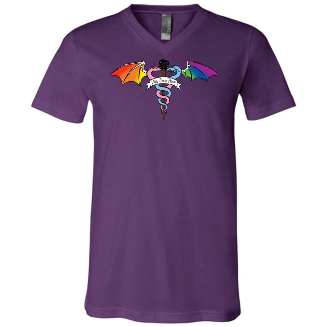 Play Cancer Away with Pride Unisex Premium V-Neck Tee - Team Purple / S