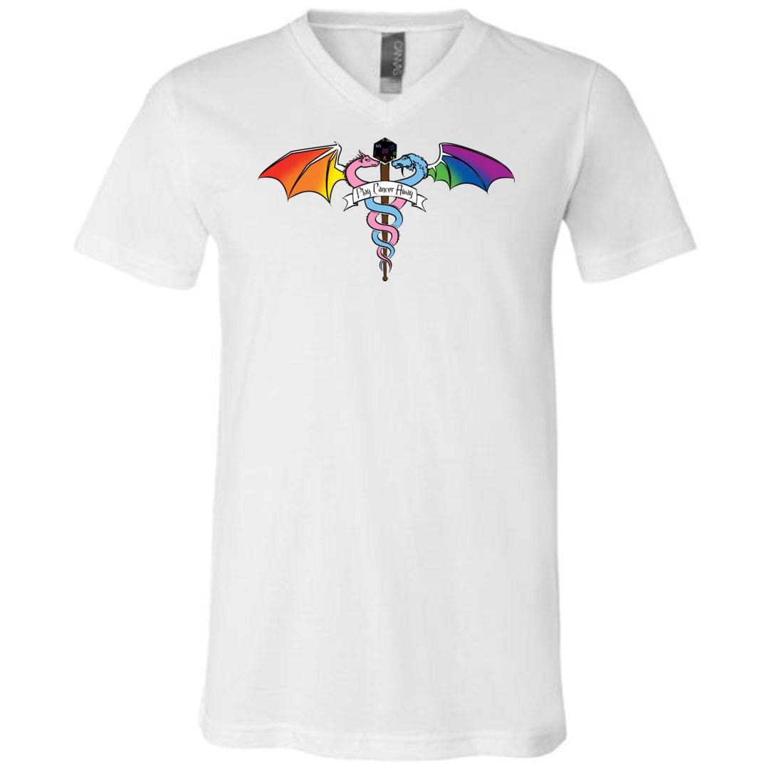 Play Cancer Away with Pride Unisex Premium V-Neck Tee - White / S