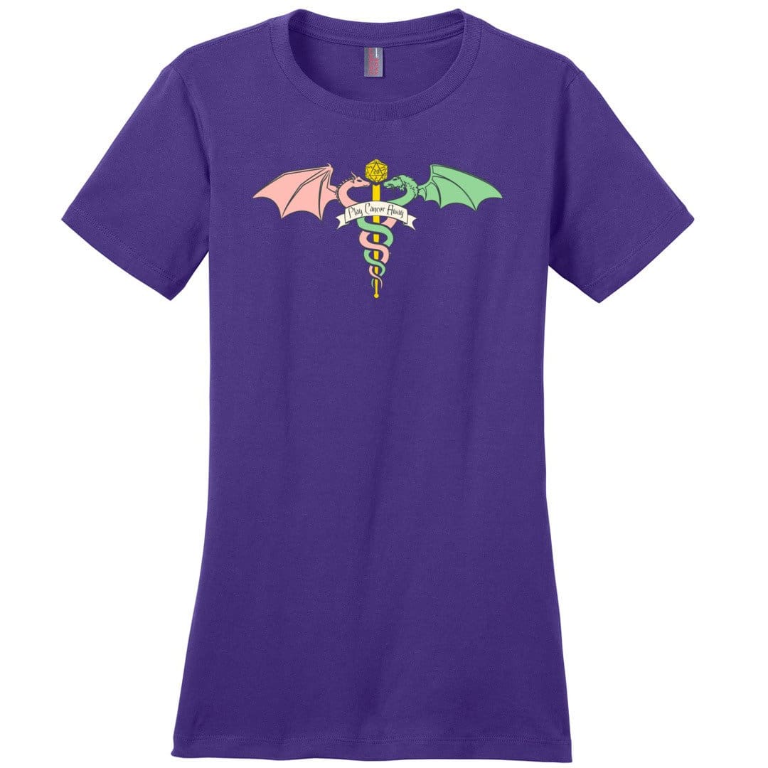Play Cancer Away Womens Premium Tee - Purple / XS