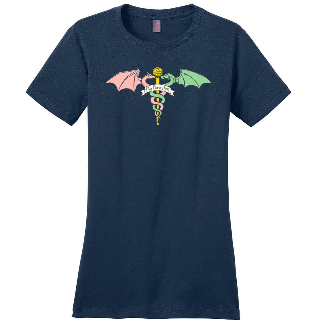 Play Cancer Away Womens Premium Tee - Navy / XS