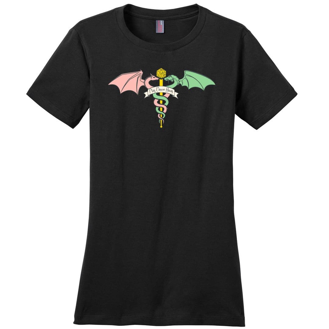 Play Cancer Away Womens Premium Tee - Black / XS