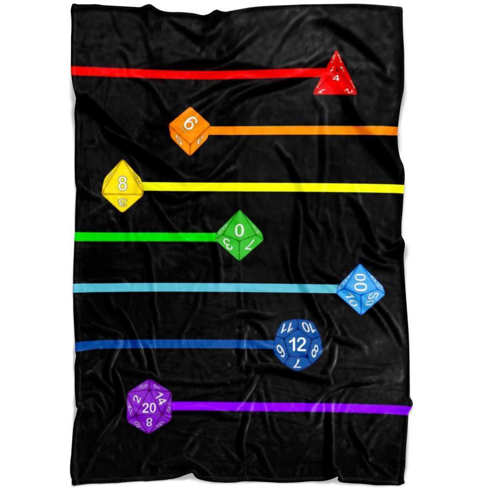 Polyhedral Pride - Rainbow Dice Fleece Blanket - Small Fleece Blanket (40x30) - Blankets