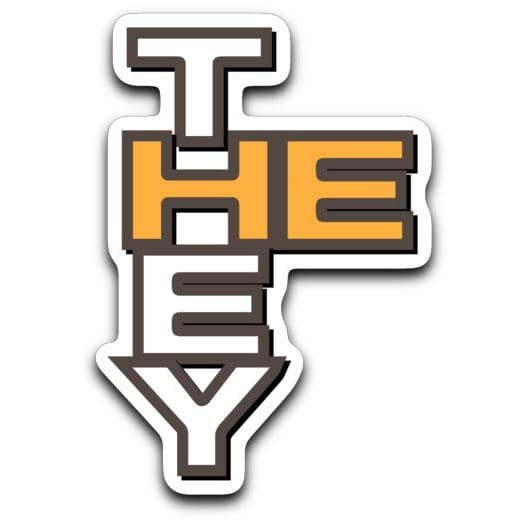 Pronoun Crossword He They Sticker - ProCwHT