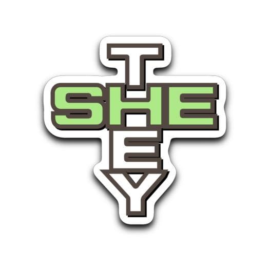 Pronoun Crossword She They Sticker - ProCwST