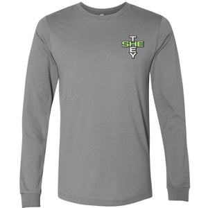 Pronoun Crossword She They Unisex Premium Long Sleeve Tee - Storm / S