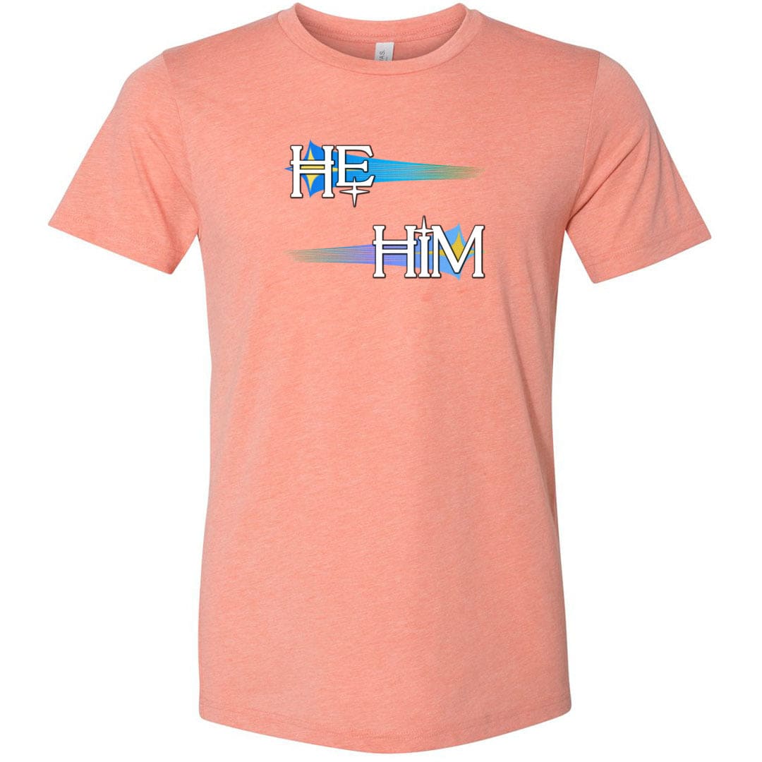 Pronoun Wishing Star He Him Unisex Premium Tee - Heather Prism Sunset / XS - SoMattyGameZ