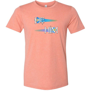Pronoun Wishing Star He Him Unisex Premium Tee - Heather Prism Sunset / XS - SoMattyGameZ