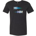 Pronoun Wishing Star He Him Unisex Premium Tee - Black Heather / XS - SoMattyGameZ