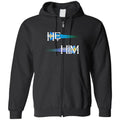 Pronoun Wishing Star He Him Unisex Zip Hoodie - Black / S - SoMattyGameZ