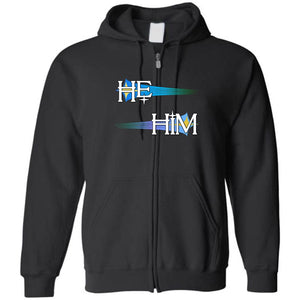 Pronoun Wishing Star He Him Unisex Zip Hoodie - Black / S - SoMattyGameZ