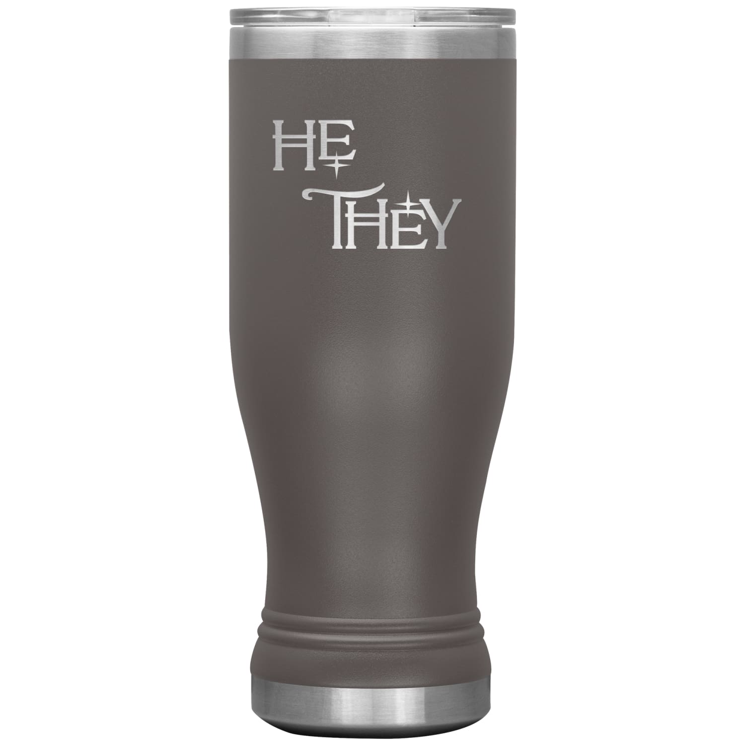 Pronoun Wishing Star He They 20oz BOHO Vacuum Tumbler - Pewter - Tumblers