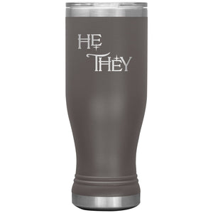 Pronoun Wishing Star He They 20oz BOHO Vacuum Tumbler - Pewter - Tumblers
