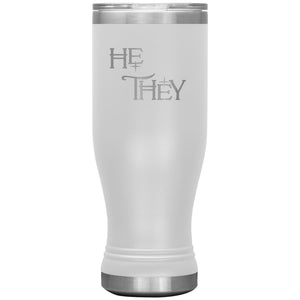 Pronoun Wishing Star He They 20oz BOHO Vacuum Tumbler - White - Tumblers