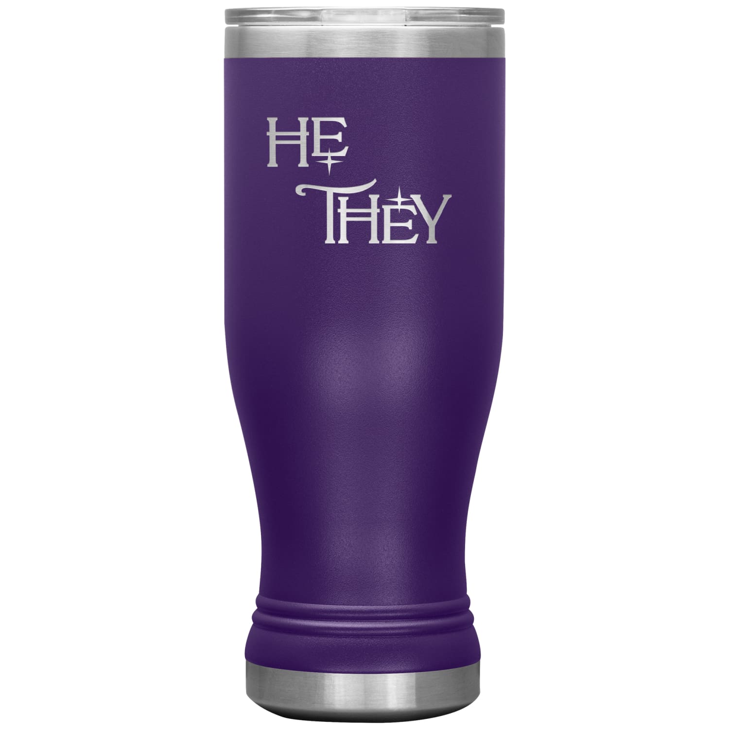 Pronoun Wishing Star He They 20oz BOHO Vacuum Tumbler - Purple - Tumblers