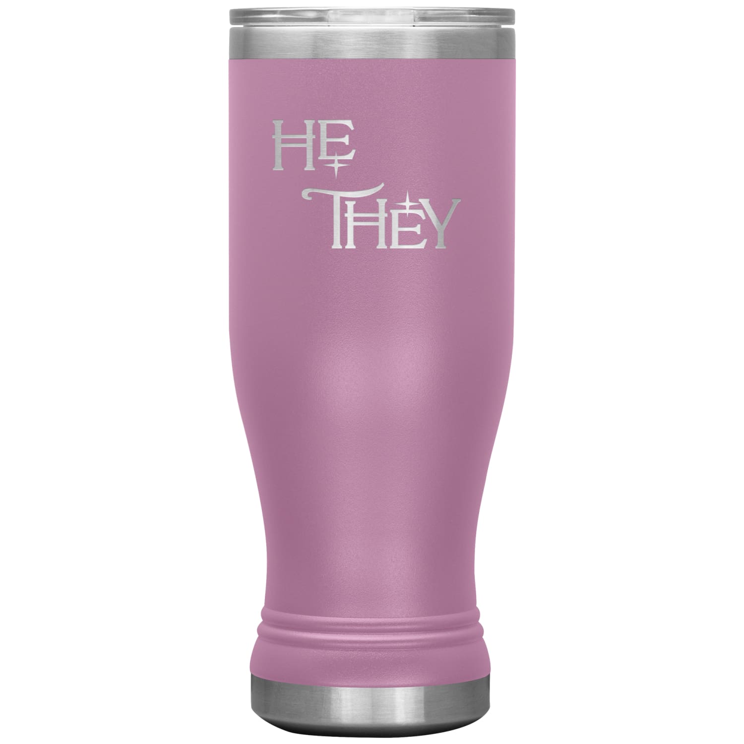 Pronoun Wishing Star He They 20oz BOHO Vacuum Tumbler - Light Purple - Tumblers