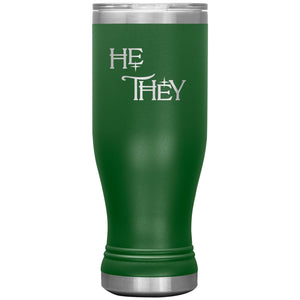 Pronoun Wishing Star He They 20oz BOHO Vacuum Tumbler - Green - Tumblers