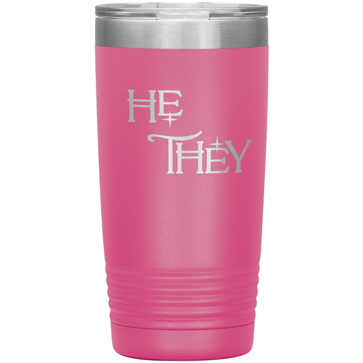 Pronoun Wishing Star He They 20oz Vacuum Tumbler - Pink - Tumblers
