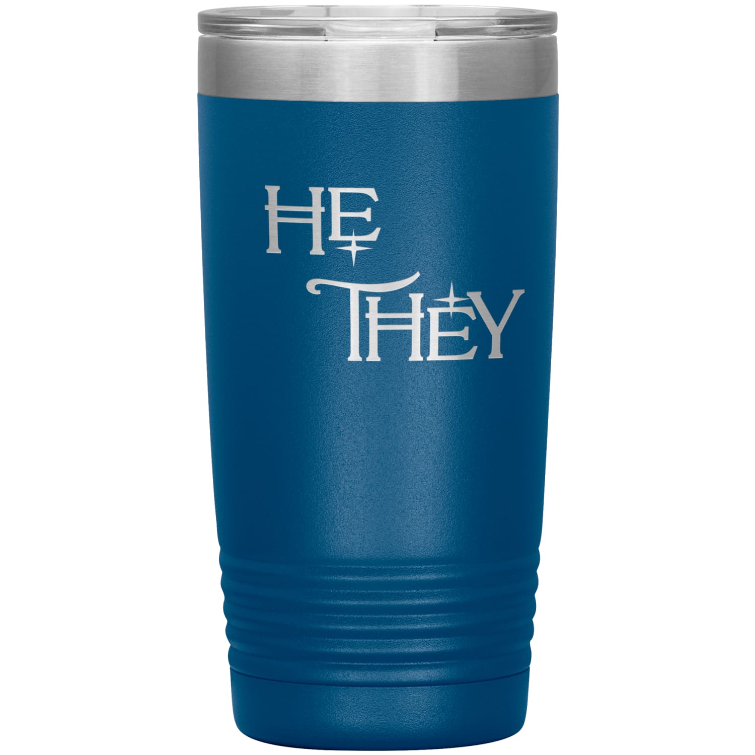 Pronoun Wishing Star He They 20oz Vacuum Tumbler - Blue - Tumblers