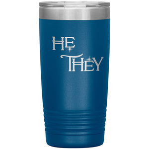 Pronoun Wishing Star He They 20oz Vacuum Tumbler - Blue - Tumblers
