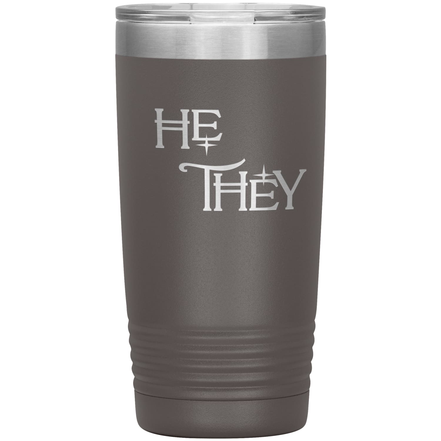 Pronoun Wishing Star He They 20oz Vacuum Tumbler - Pewter - Tumblers