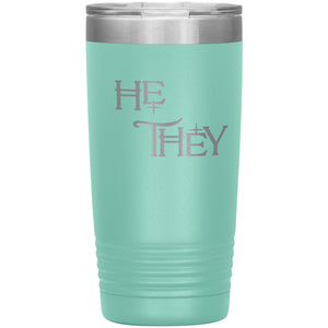 Pronoun Wishing Star He They 20oz Vacuum Tumbler - Teal - Tumblers