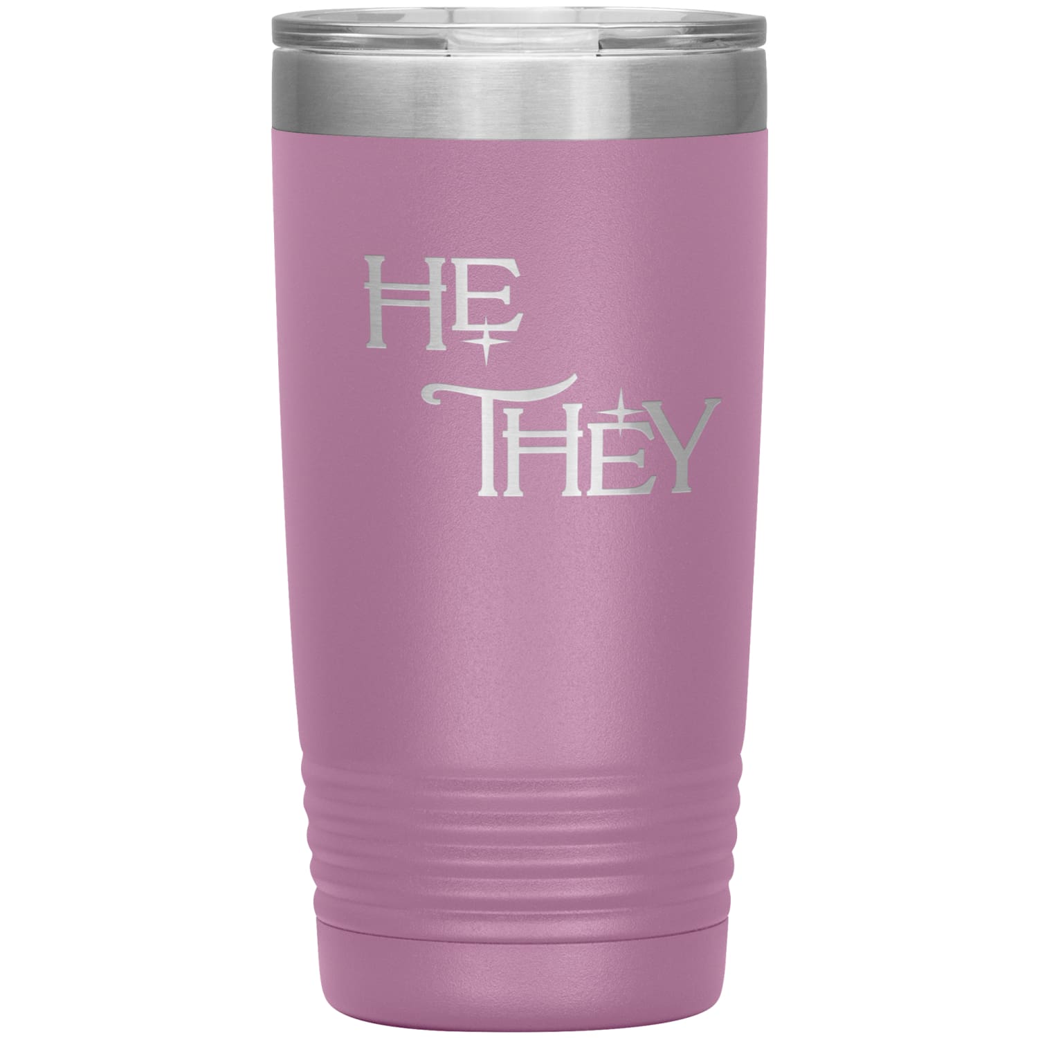 Pronoun Wishing Star He They 20oz Vacuum Tumbler - Light Purple - Tumblers