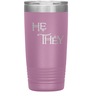Pronoun Wishing Star He They 20oz Vacuum Tumbler - Light Purple - Tumblers