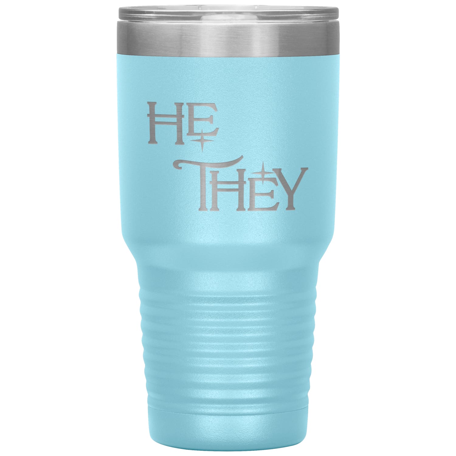 Pronoun Wishing Star He They 30oz Vacuum Tumbler - Light Blue - Tumblers