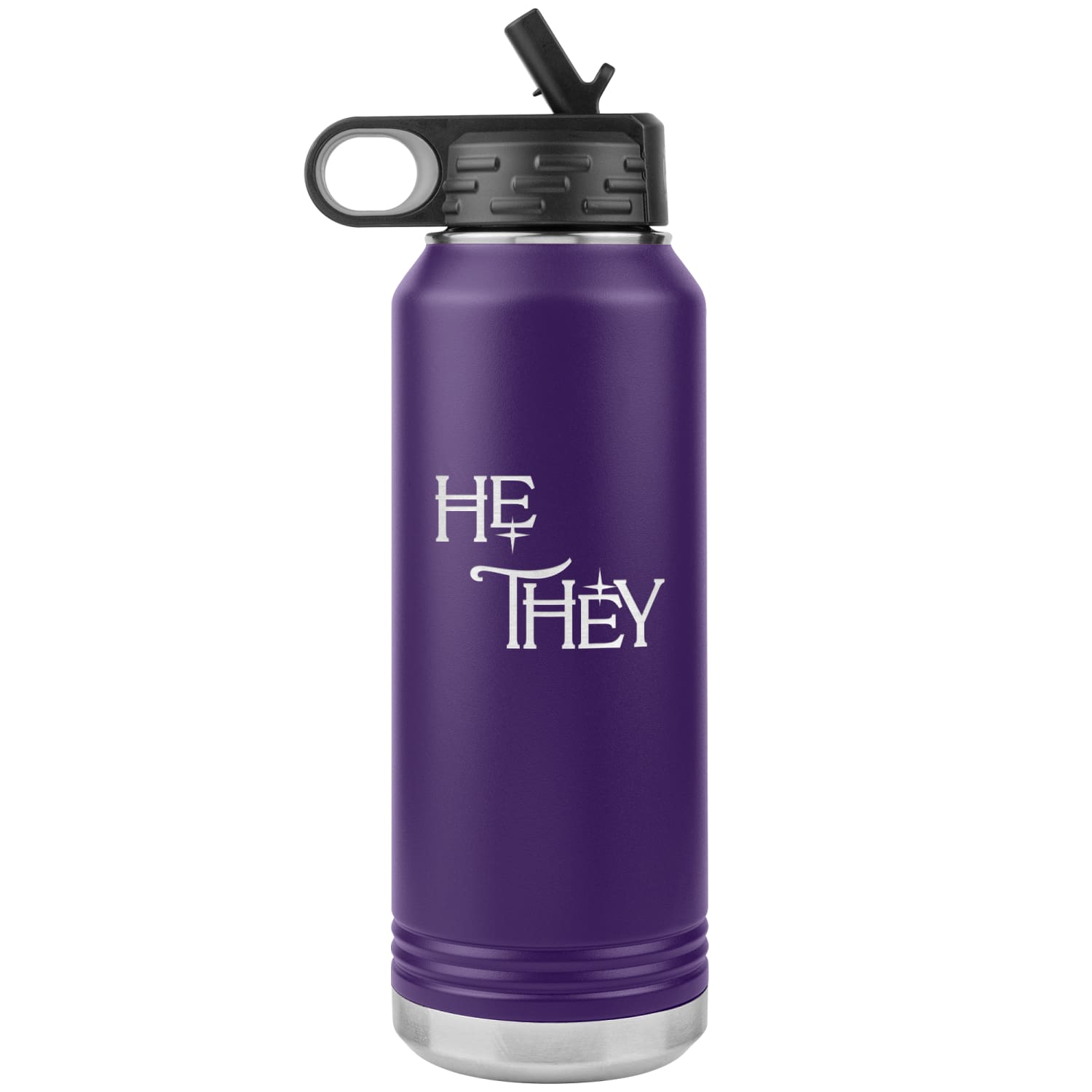 Pronoun Wishing Star He They 32oz Vacuum Tumbler - Purple - Tumblers