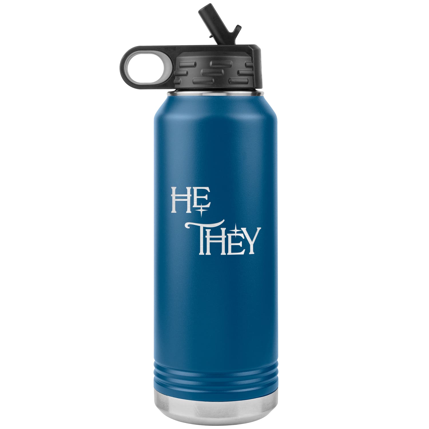 Pronoun Wishing Star He They 32oz Vacuum Tumbler - Blue - Tumblers