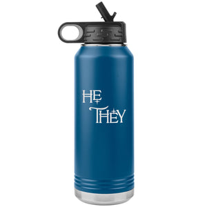 Pronoun Wishing Star He They 32oz Vacuum Tumbler - Blue - Tumblers