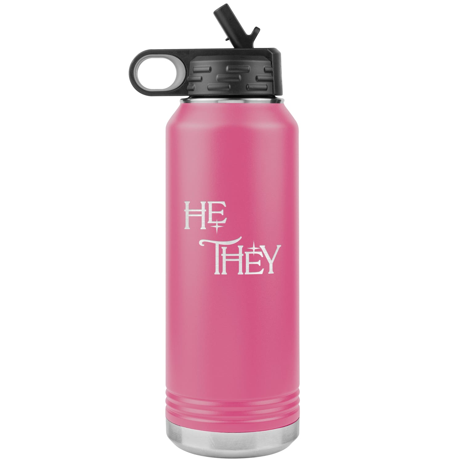 Pronoun Wishing Star He They 32oz Vacuum Tumbler - Pink - Tumblers