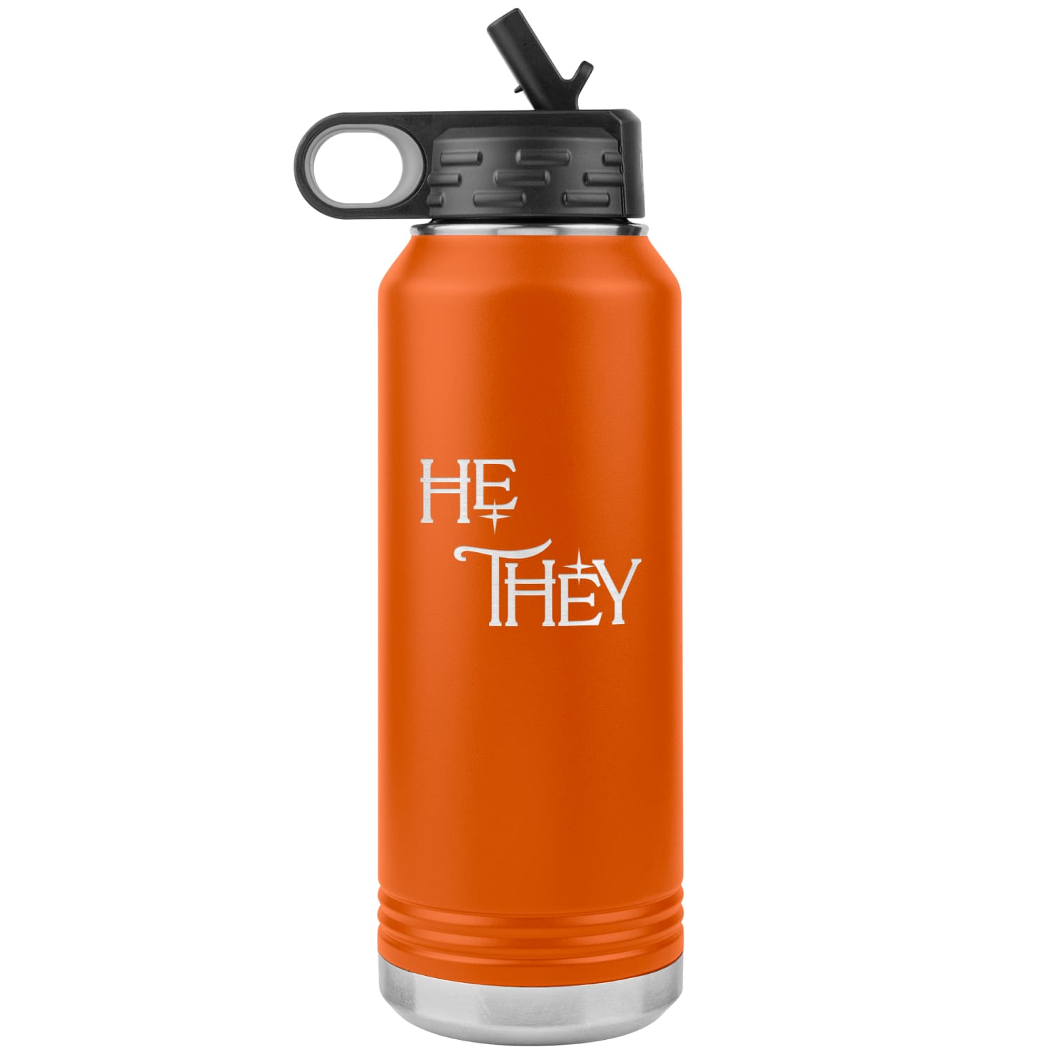 Pronoun Wishing Star He They 32oz Vacuum Tumbler - Orange - Tumblers