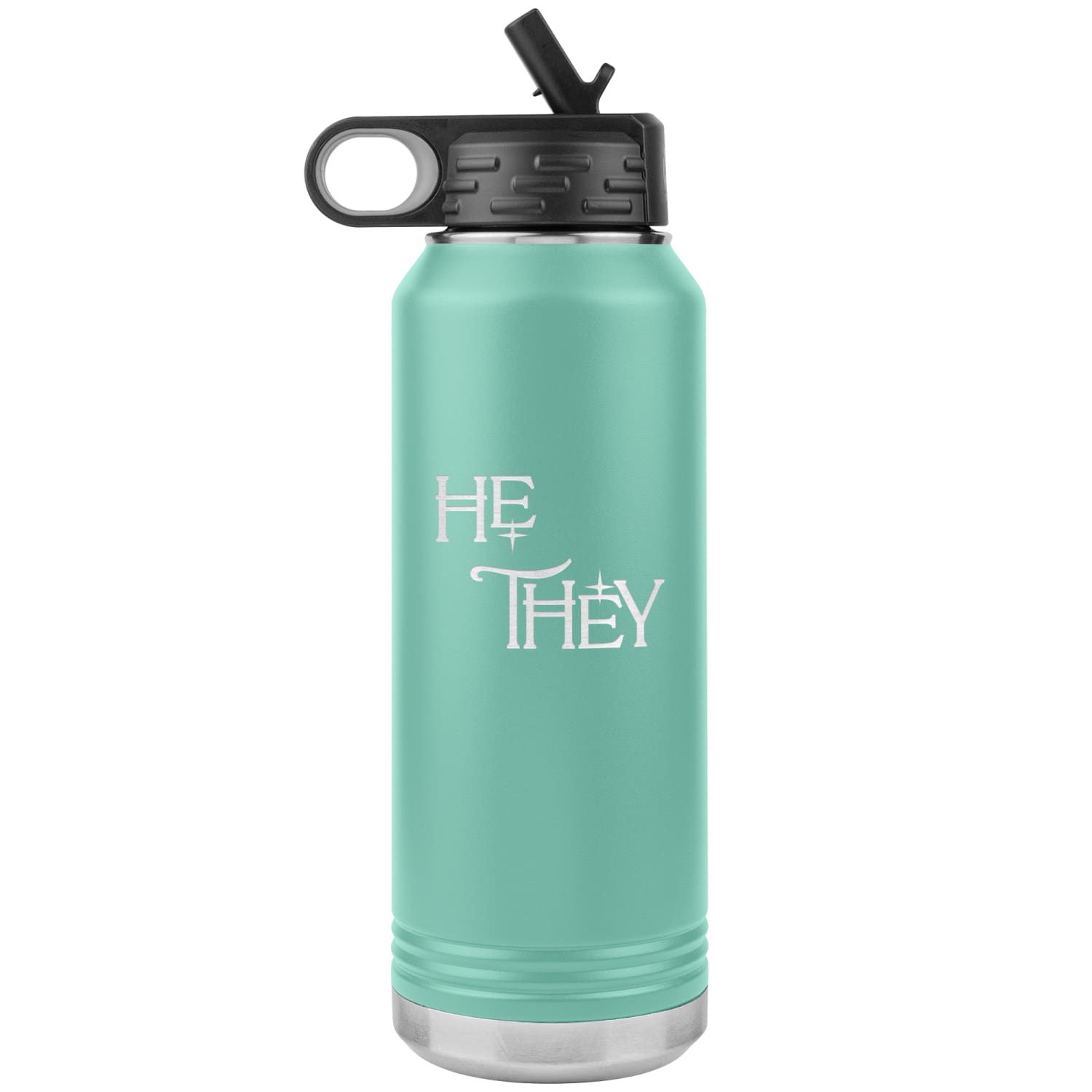 Pronoun Wishing Star He They 32oz Vacuum Tumbler - Teal - Tumblers
