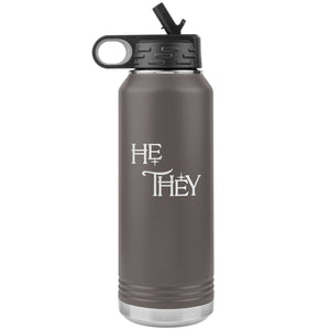 Pronoun Wishing Star He They 32oz Vacuum Tumbler - Pewter - Tumblers