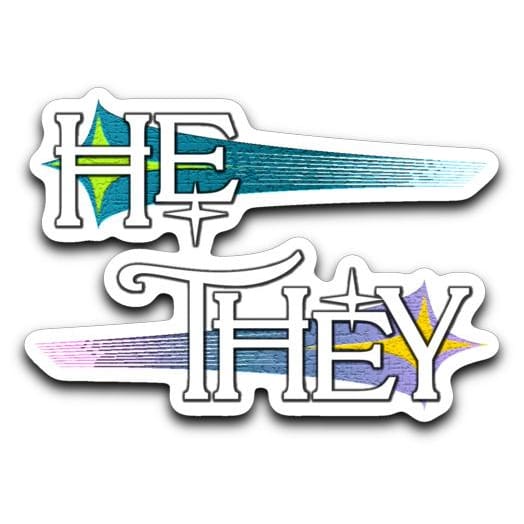 Pronoun Wishing Star He They Sticker - ProWTHT