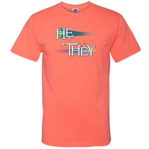 Pronoun Wishing Star He They Unisex Classic Tee - Retro Heather Coral / S - SoMattyGameZ