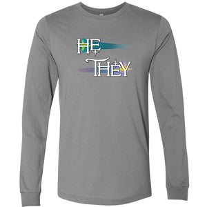 Pronoun Wishing Star He They Unisex Premium Long Sleeve Tee - Storm / S - SoMattyGameZ