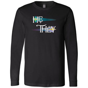 Pronoun Wishing Star He They Unisex Premium Long Sleeve Tee - Black / XS - SoMattyGameZ