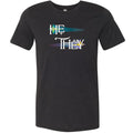Pronoun Wishing Star He They Unisex Premium Tee - Black Heather / XS