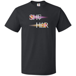 Pronoun Wishing Star She Her Unisex Classic Tee - Black / S - SoMattyGameZ