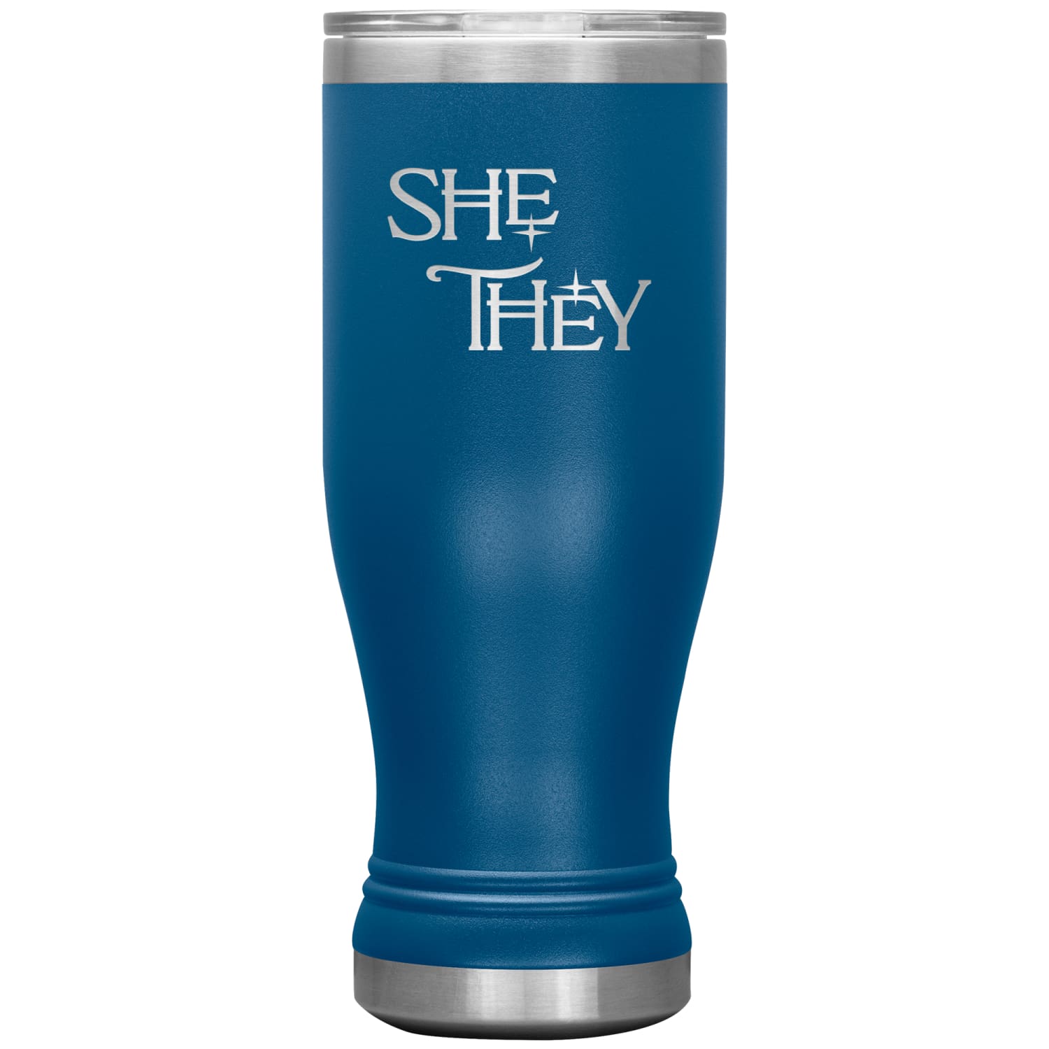 Pronoun Wishing Star She They 20oz BOHO Vacuum Tumbler - Blue - Tumblers
