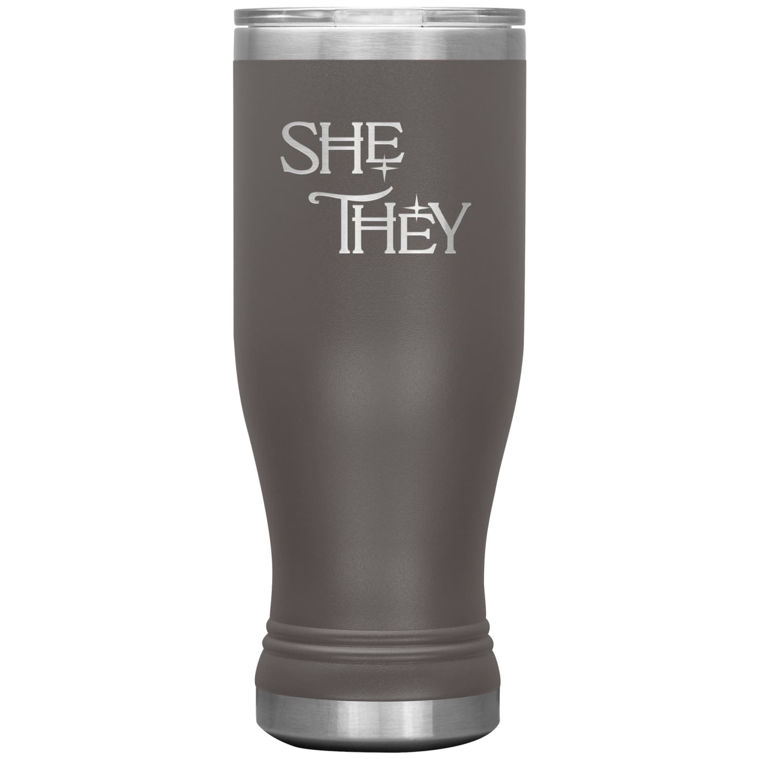 Pronoun Wishing Star She They 20oz BOHO Vacuum Tumbler - Pewter - Tumblers