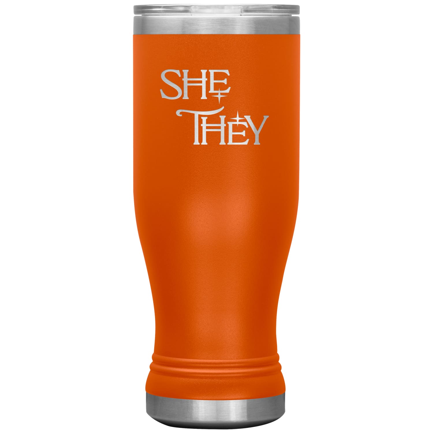 Pronoun Wishing Star She They 20oz BOHO Vacuum Tumbler - Orange - Tumblers