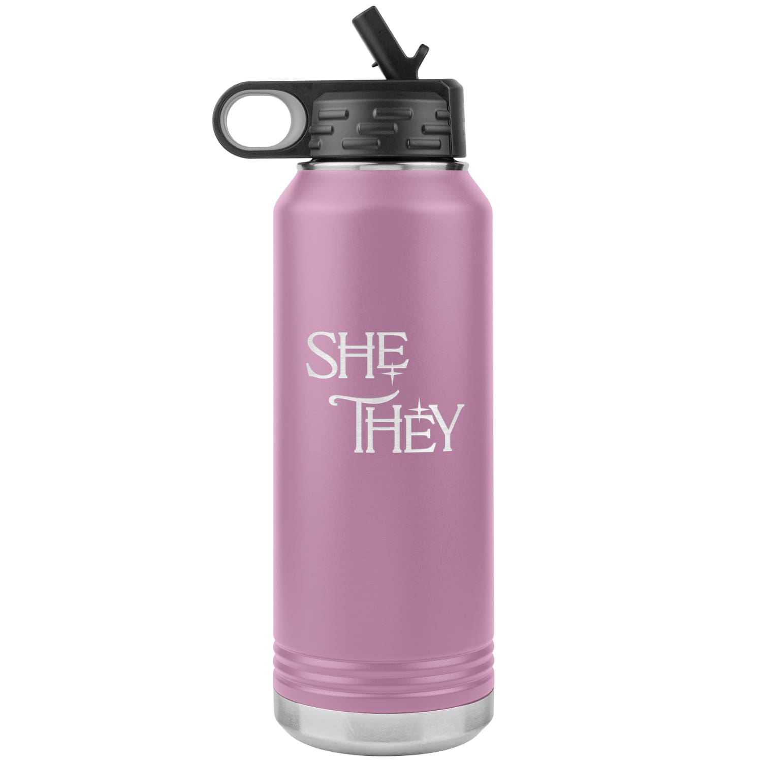 Pronoun Wishing Star She They 32oz Vacuum Tumbler - Light Purple - Tumblers