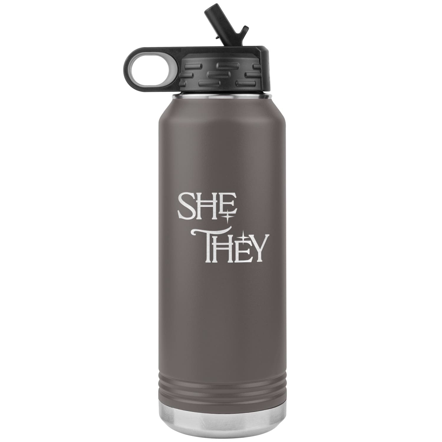 Pronoun Wishing Star She They 32oz Vacuum Tumbler - Pewter - Tumblers