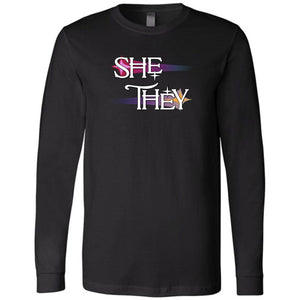 Pronoun Wishing Star She They Unisex Premium Long Sleeve Tee - Black / XS - SoMattyGameZ