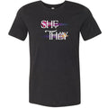 Pronoun Wishing Star She They Unisex Premium Tee - Black Heather / XS
