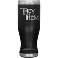 Pronoun Wishing Star They Them 20oz BOHO Vacuum Tumbler - Black - Tumblers
