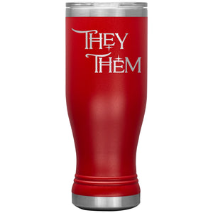 Pronoun Wishing Star They Them 20oz BOHO Vacuum Tumbler - Red - Tumblers